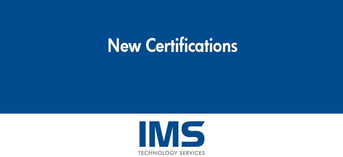 New Certifications!